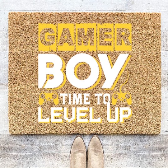 Gamer boy time to level up Coir Doormats