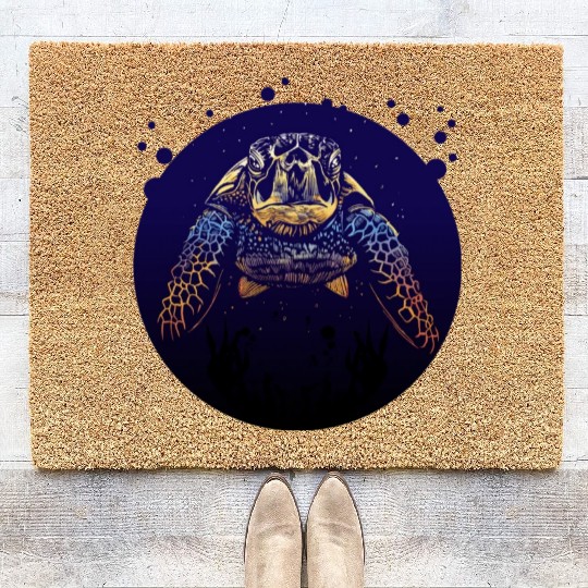 Sea Life - Colorful Sea Turtle Coir Doormats