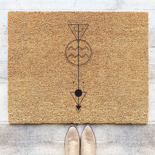 Aquarius Astrology Zodiac Arrow Coir Doormats