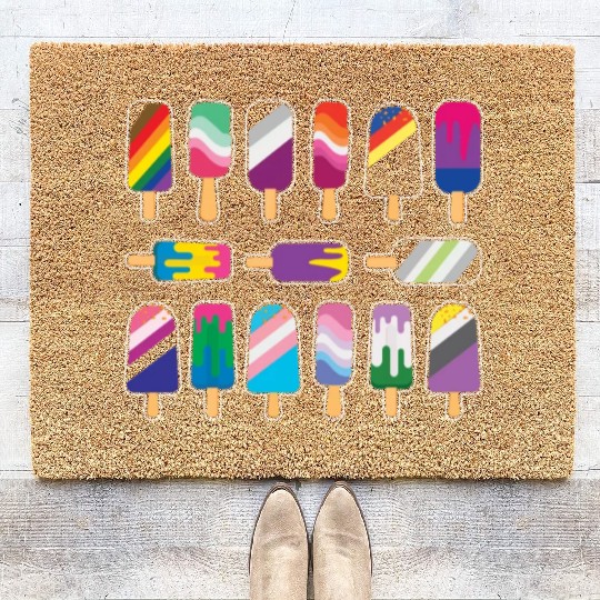 Ice Cream Gay LGBTQ Rainbow LGBT Pride Month Coir Doormats