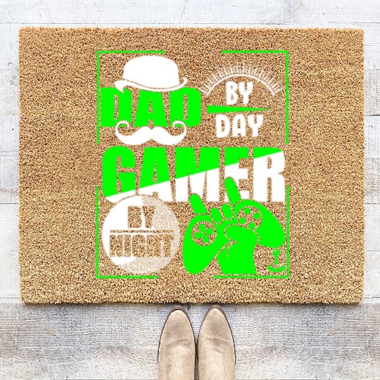 Dad By Day Gamer By Night Coir Doormats