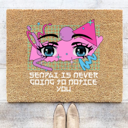 Senpai Is Never Going to Notice You Anime Funny Ma Coir Doormats
