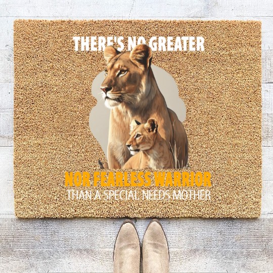 A Fearless Mother And Her Cub Coir Doormats