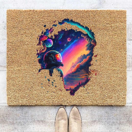 Psychedelic Astronaut Coir Doormats