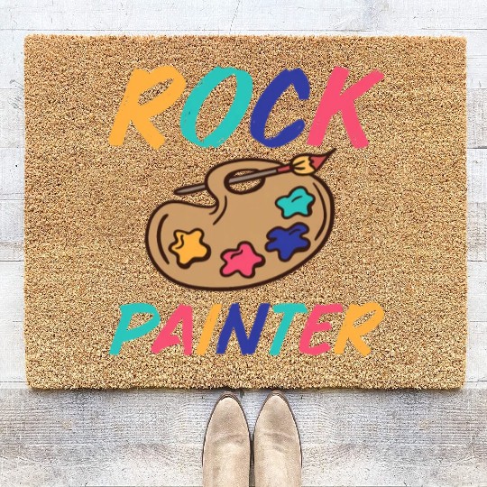 Great Rock Painter Outfit Rock Painting Lovers Coir Doormats