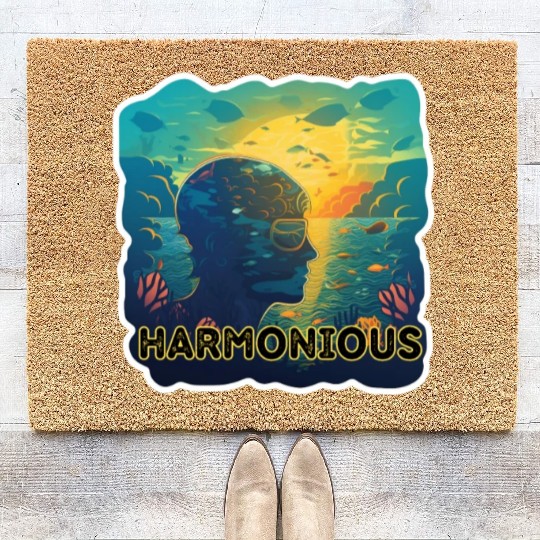 Harmonious Depths Journey into Ocean Vibes Coir Doormats