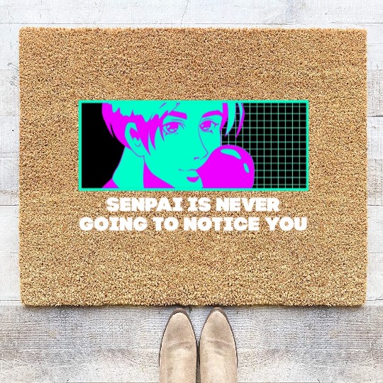 Senpai Is Never Going to Notice You Anime Funny Ma Coir Doormats