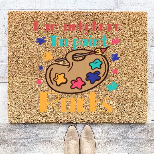 Funny Rock Painting Costume Great Rock Painter Coir Doormats