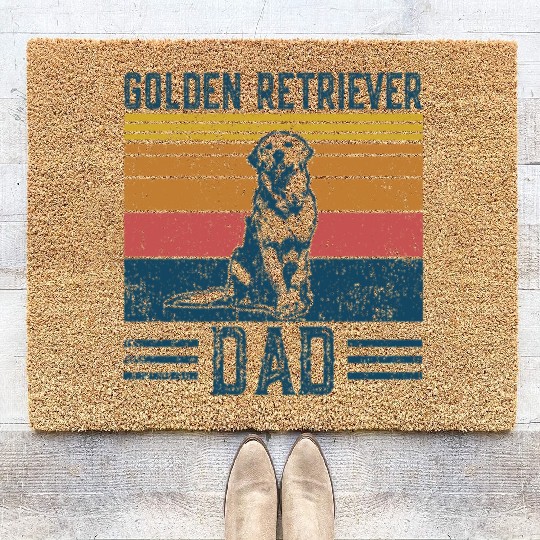 Dog Golden Dad Vintage Golden Retriever Dad Coir Doormats