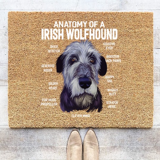 Anatomy of a Irish Wolfhound Dog Funny Gift Coir Doormats