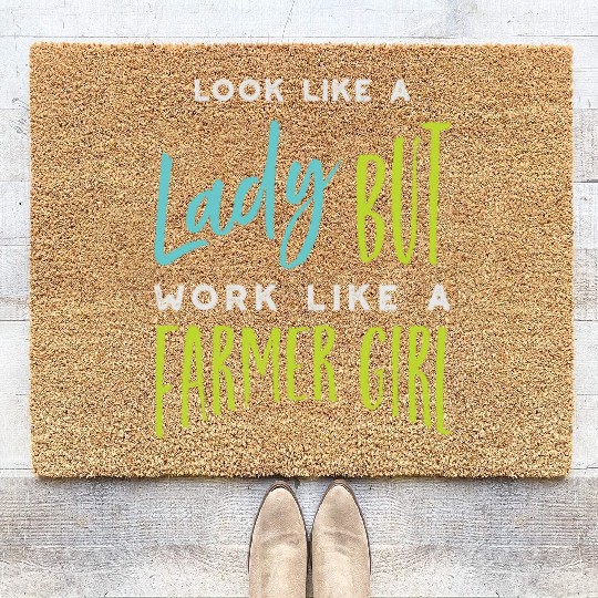 Womens Farming Saying For Farmer Girl Coir Doormats
