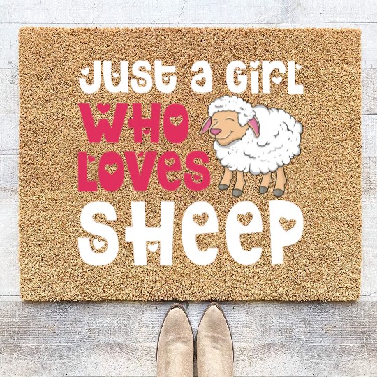 Cool Sheep For Women Girls Lamb Lover Sheep Coir Doormats