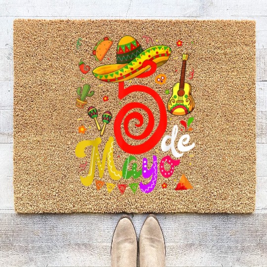 Cinco De Mayo Fiesta Surprise Camisa 5 De Mayo Viv Coir Doormats