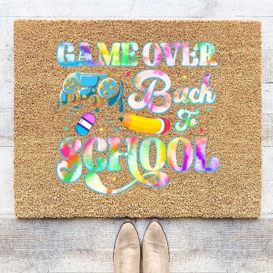 Funny Game Over Teacher Kids Video Game Back To Coir Doormats
