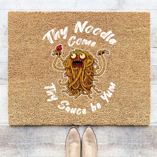 Atheist Atheism Flying Spaghetti Pastafarianism Coir Doormats