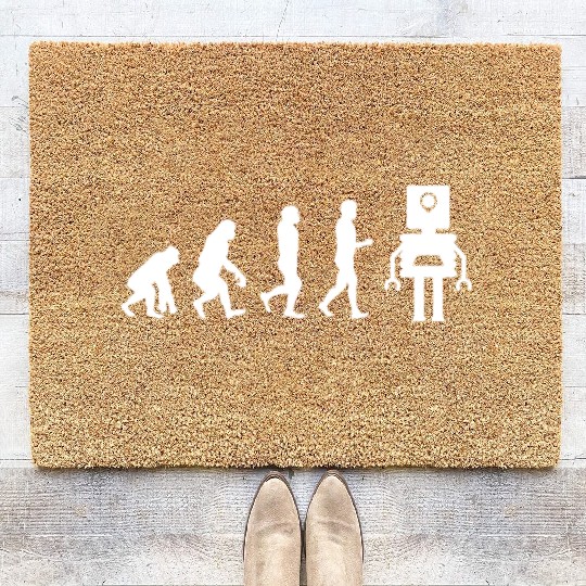 Funny Robotic Machine Learning AI Evolution Robot Coir Doormats