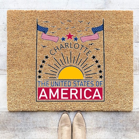 Welcome to Charlotte, Welcome to North Carolina Coir Doormats