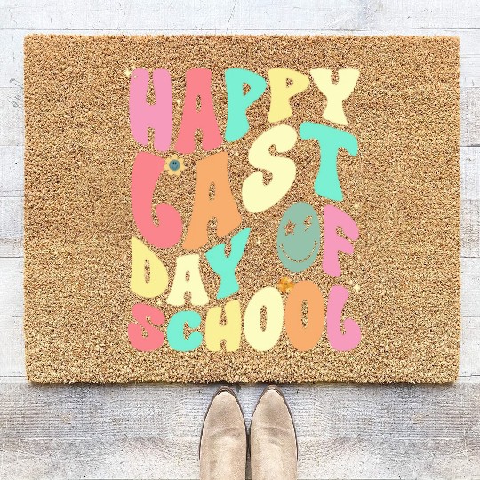 Groovy Happy Last Day of School Teacher Student Coir Doormats