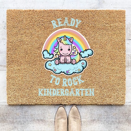 Ready To Rock Kindergarten Funny Back to School Coir Doormats
