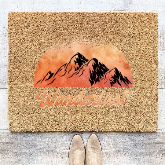 Wanderlust Mountaineer Hiker Summit sport Coir Doormats