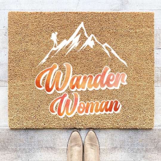 Wanderwoman Hiker Mountaineer Wanderlust Coir Doormats