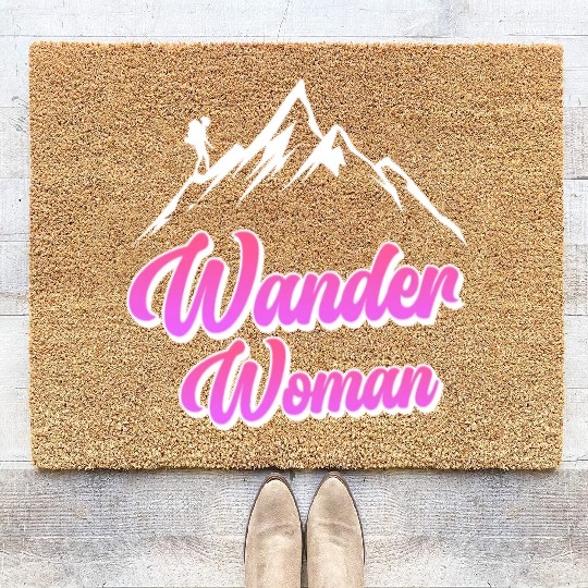 Wanderwoman Hiker Mountaineer Wanderlust Coir Doormats