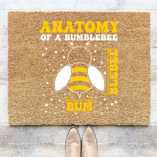 Anatomy of a Bumblebee Bee Lover Gift Coir Doormats