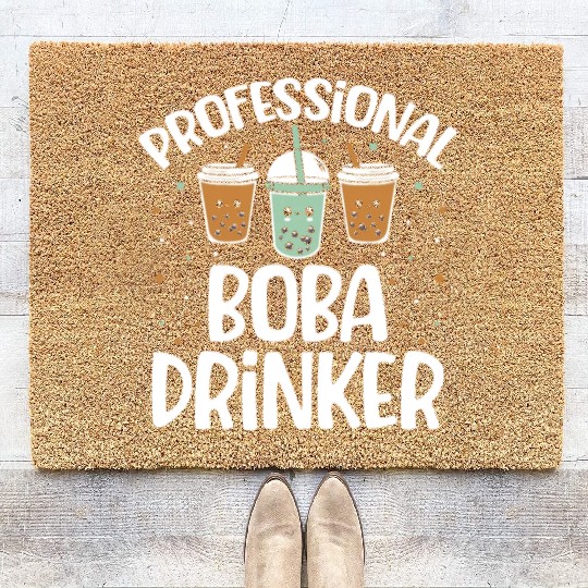 Professional Boba Drinker Bubble Tea Lover Korean Coir Doormats