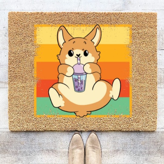 Bubble Tea Lover Boba Tea Drinker Dog Owner Coir Doormats