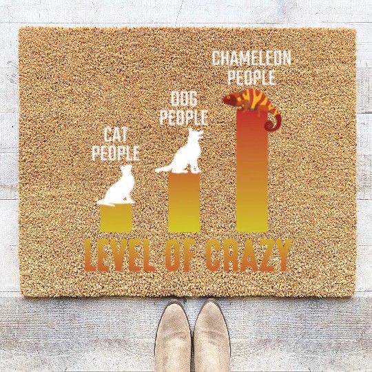 Crazy Chameleon Lover Herpetologist Reptile Owner Coir Doormats