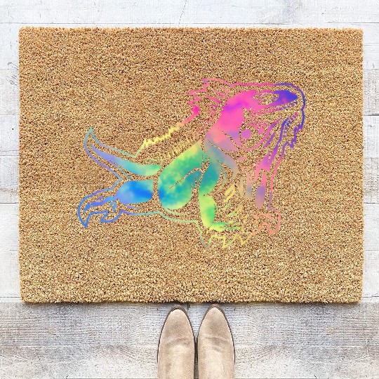 Colorful Lizard Iguana Reptile Lover Coir Doormats