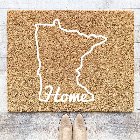 Minnesota Home Mn State Map Minnesotan Coir Doormats
