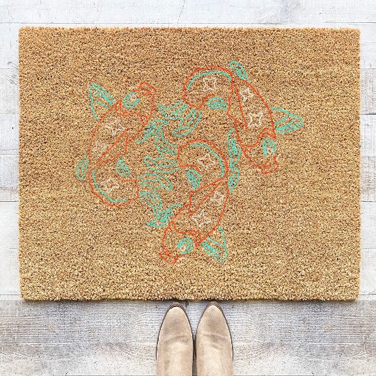 Neon Koi Fish Coir Doormats
