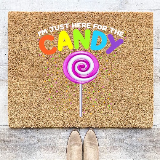 Im Just Here For The Candy Funny Halloween 6 Coir Doormats