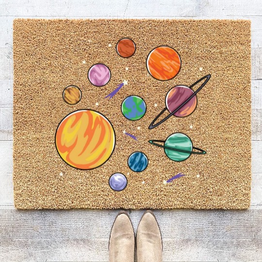 Solar System Planets Science Space Boys Girls Coir Doormats