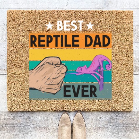 Reptile Dad Ever Lizard Father Daddy Animal Lover Coir Doormats
