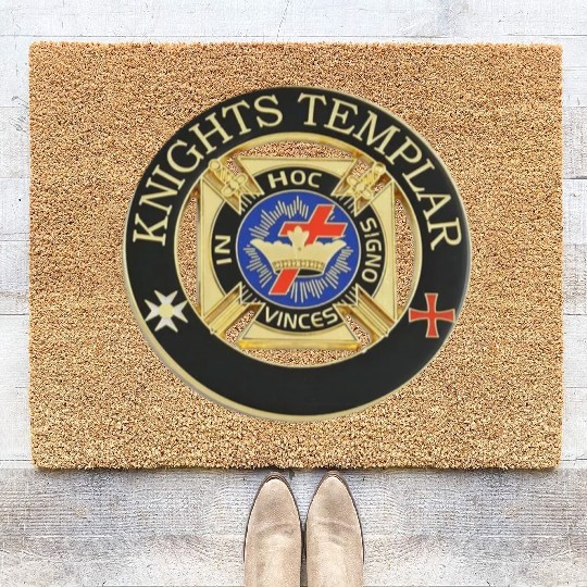 Knights templar in hoc signo vinces Coir Doormats