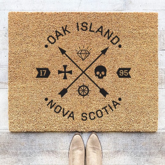 Oak Island Knights Templar Skull Arrows Coir Doormats