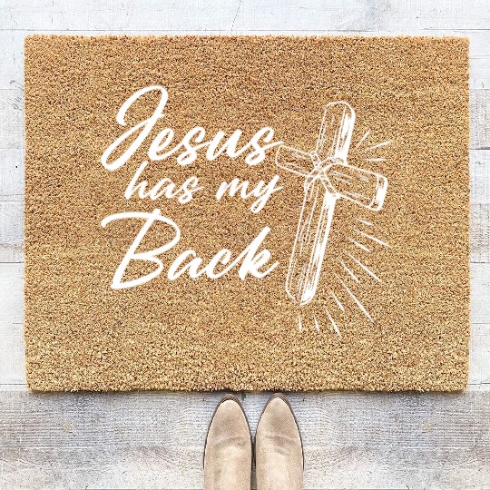 Jesus Has My Back 2 Coir Doormats