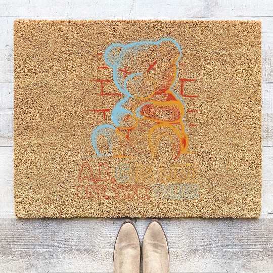 Neon Teddy Bear Coir Doormats