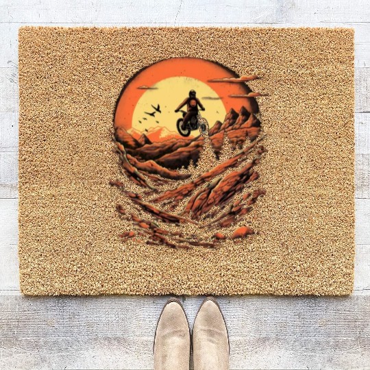 Dirt Bike Mountain Dirt Biking Motocross Biker Coir Doormats
