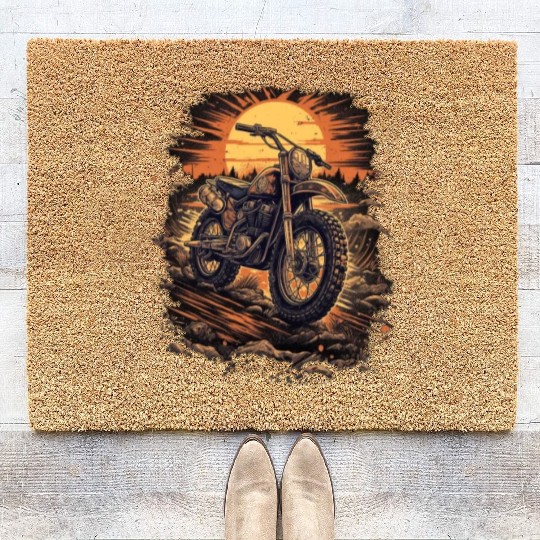 Dirt Bike Motorcycle Motorbike MX Biker Retro Coir Doormats