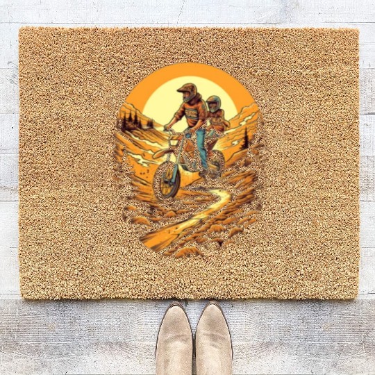 Dirt Bike Father Dad Son Motorcycle Riding Coir Doormats