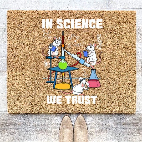 Funny In Science We Trust Laboratory Chemicals Coir Doormats