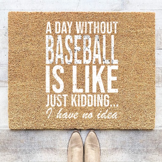 Baseball Pitcher Catcher Saying Gift Coir Doormats