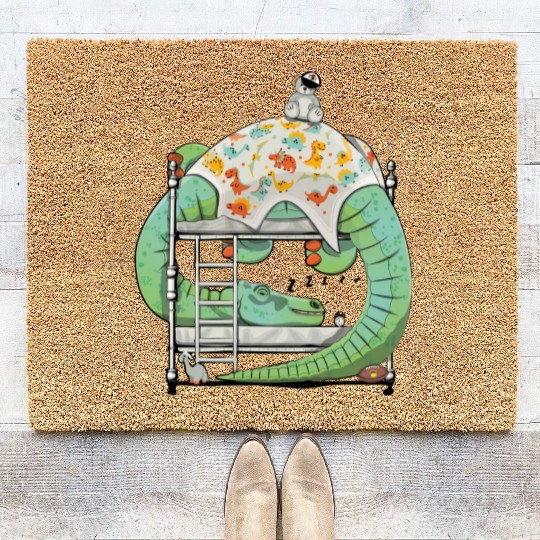 Dinosaur Brachiosaurus Sleeping Coir Doormats