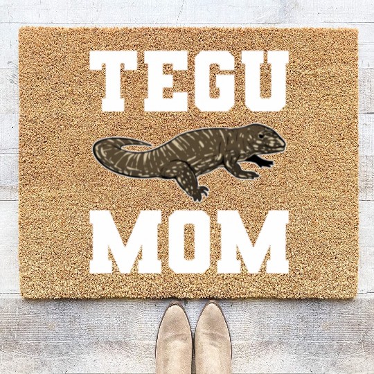 Tegu Mom Lizard Lover Reptile Keeper Animal Lover Coir Doormats
