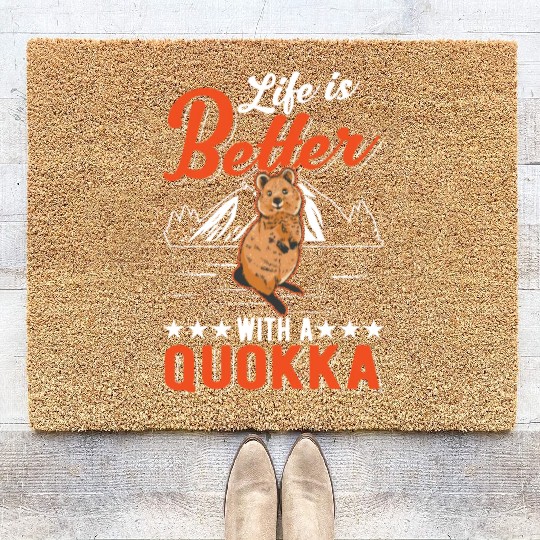 Life Is Better With A Quokka Short Tailed Kangaroo Coir Doormats