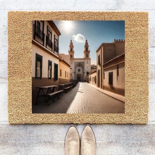 Fantasy pictures ,town Morocco ,city casablanca Coir Doormats
