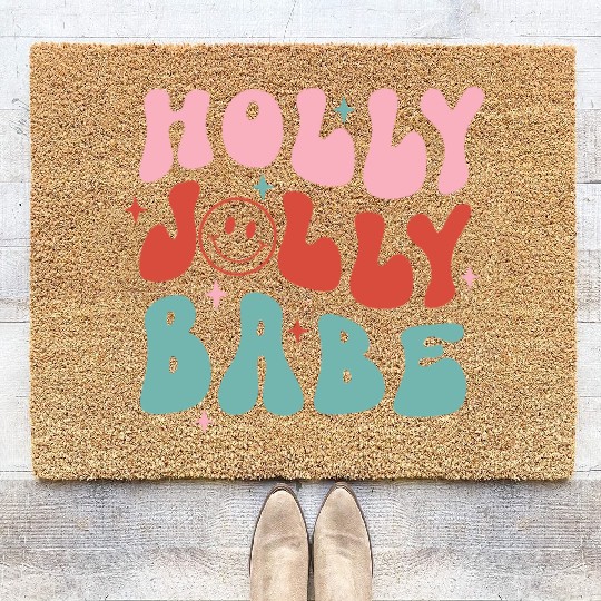 Holly Jolly Babe Coir Doormats